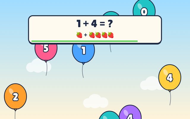 Math Balloons game screenshot